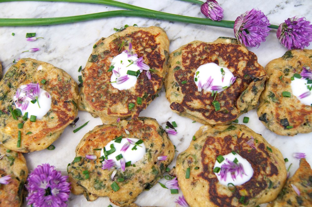 chard, saffron & feta cakes