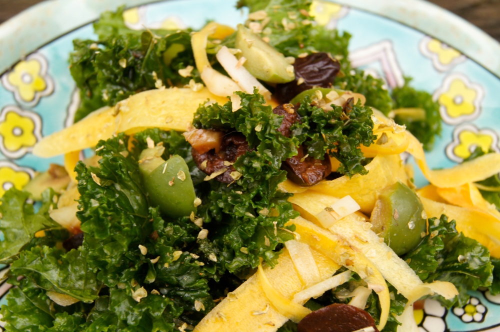 Kale salad with preserved lemon vinaigrette