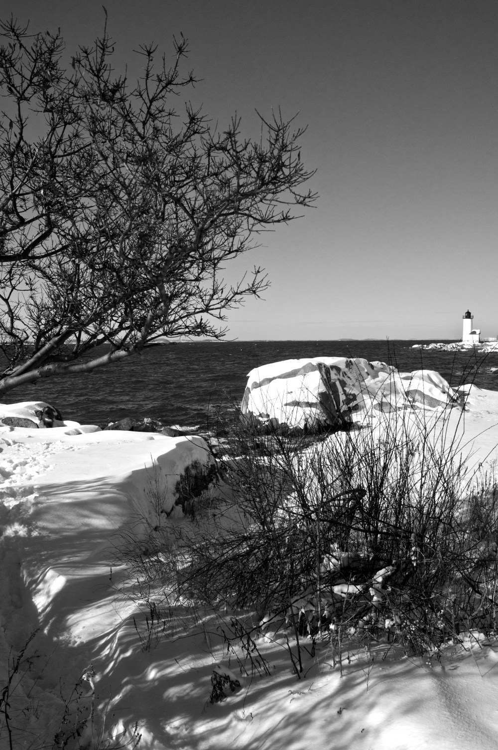 winter at lighthouse beach