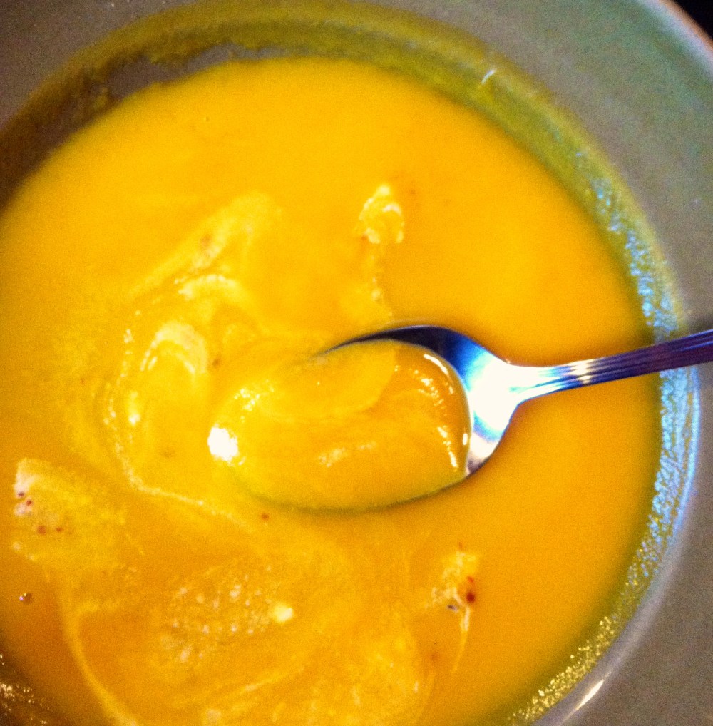 carrot ginger soup I made at Chez Panisse