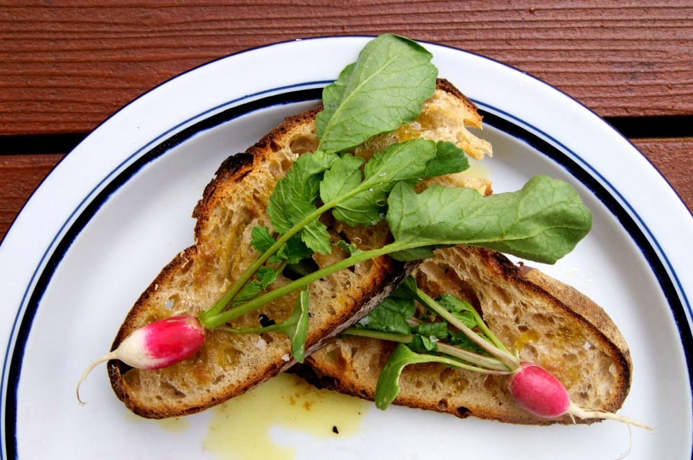 breakfast radish & anchovy toast