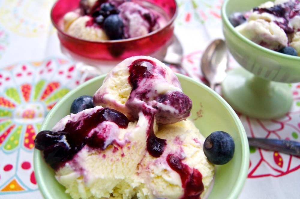 buttermilk-blueberry swirl ice cream