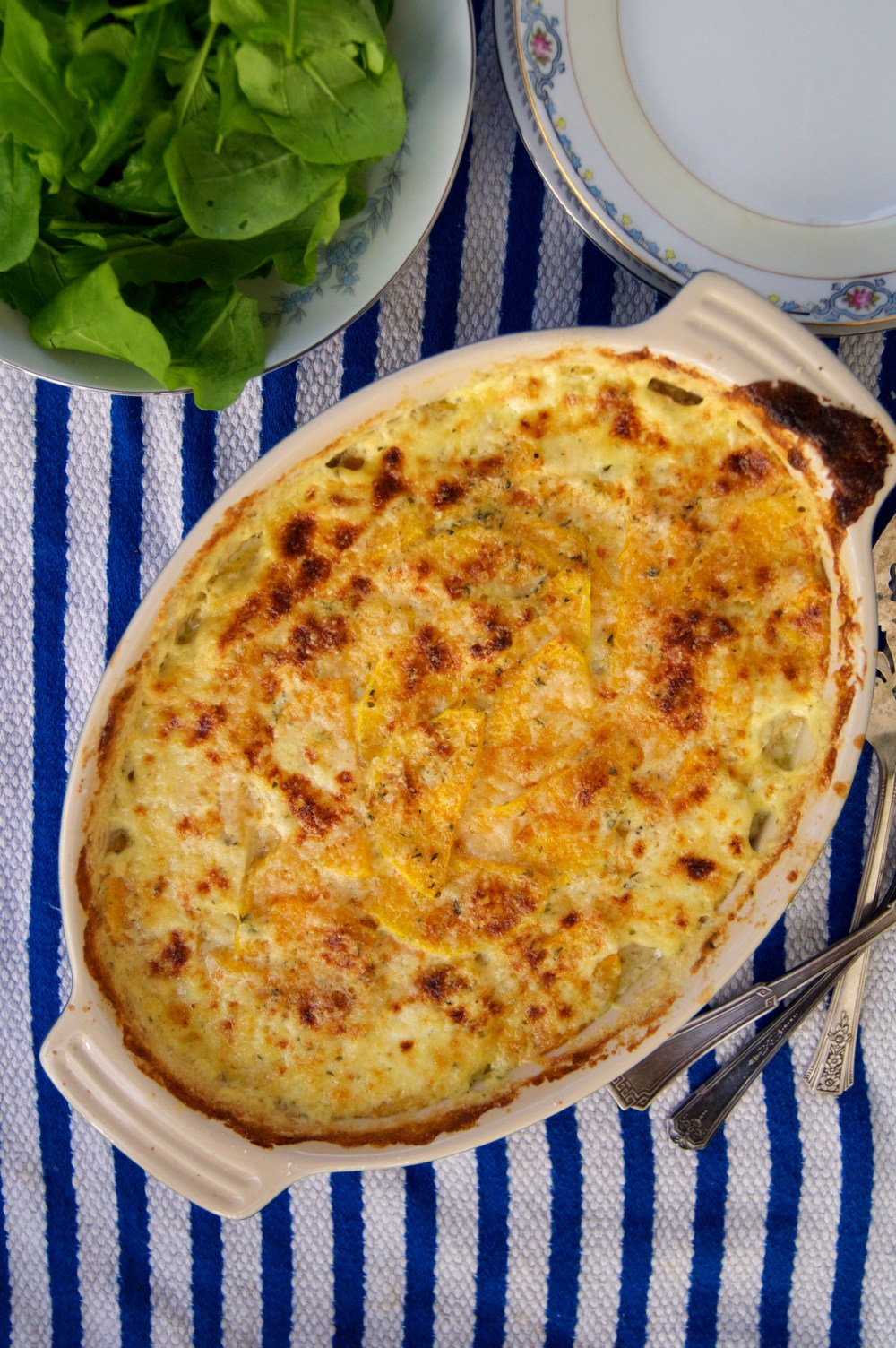 butternut squash and celery root gratin