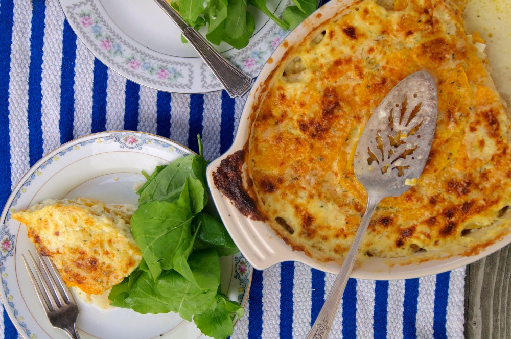 butternut squash and celery root gratin